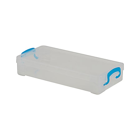 Advantus Super Stacker Pencil Box. Clear box with snap tight handles