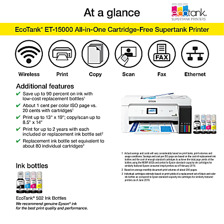 EcoTank ET-2400 Wireless Color All-in-One Cartridge-Free Supertank Printer  with Scan and Copy, Products