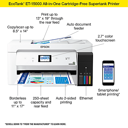 Epson EcoTank ET 2850 All in One Supertank Color Printer - Office Depot