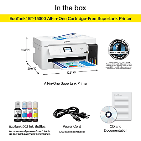 Epson EcoTank ET-15000 Wireless Color All-In-One Supertank Printer