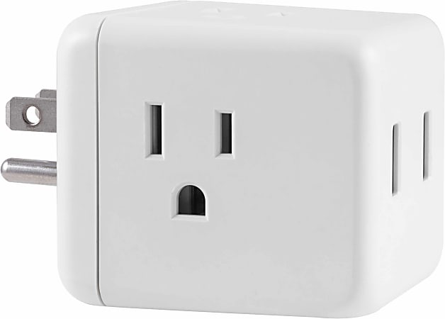 Ativa™ 3-Outlet/2-USB Surge Protector Cube Tap, White, 57910