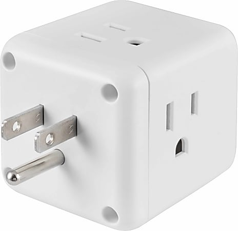 Ativa 3 Outlet2 USB Surge Protector Cube Tap White 57910 - Office Depot