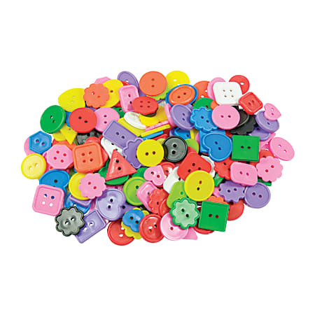 Roylco® Bright Buttons™, Assorted Colors, 1 lb Bag, Case Of 2
