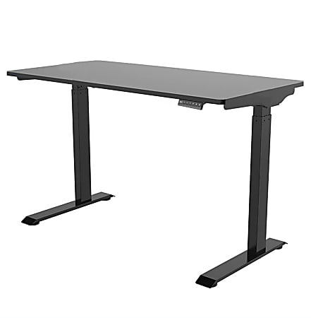 FLEXISPOT Essential Standing Desk 48 x 24 Inches Whole Piece Desk Board  Electric Height Adjustable Desk Computer Laptop Sit Stand Desk (Black Frame  +