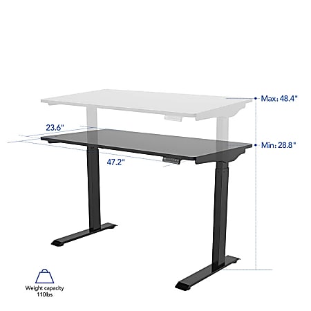 FlexiSpot Vici Electric 48 W Quick Install Height Adjustable Desk Black -  Office Depot