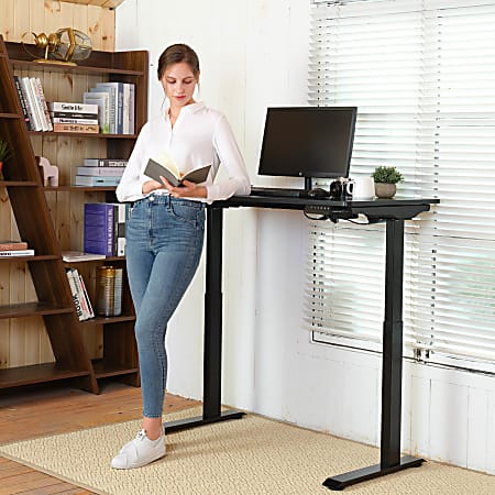 FlexiSpot Vici Electric 48 W Quick Install Height Adjustable Desk Black -  Office Depot