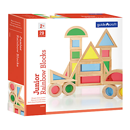 Guidecraft Jr. Rainbow Blocks 20 piece set Office Depot
