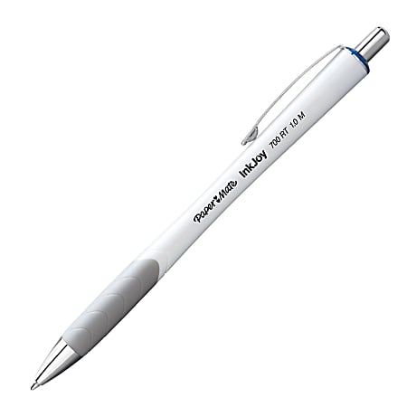 Paper Mate® InkJoy™ 700RT Retractable Ballpoint Pen, Medium Point, 1.0 mm, White Barrel, Blue Ink