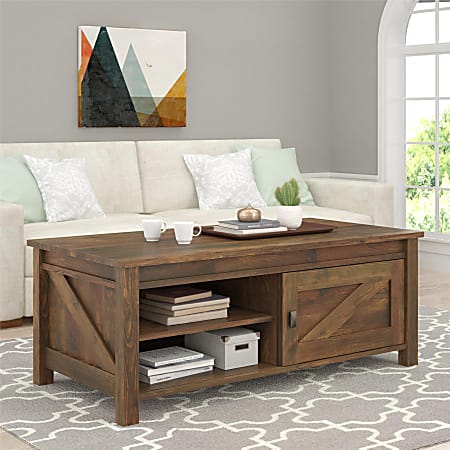Ameriwood Home Farmington Coffee Table Rectangular 18 H x 48 W x 24 D ...