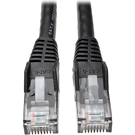Tripp Lite Cat6 GbE Gigabit Ethernet Snagless Molded Patch Cable UTP Black RJ45 M/M 8ft 8' - 1x RJ-45 Male Network - N201008BK