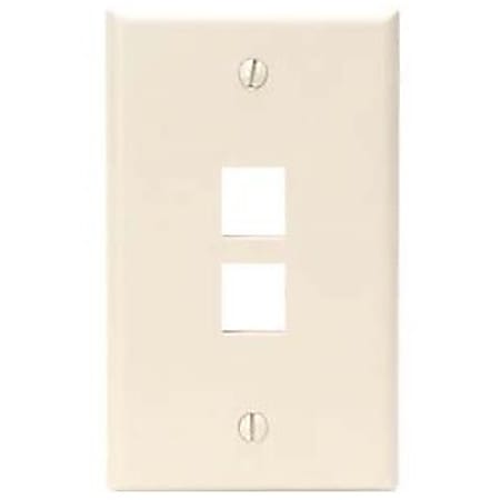 Leviton QuickPort 2 Socket Faceplate - 2 x Socket(s) - 1-gang - Light Almond