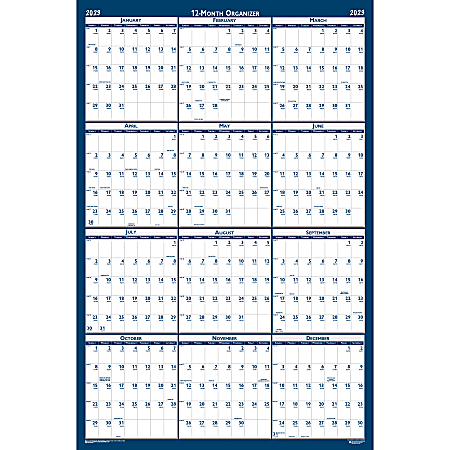 House of Doolittle Laminated Wipe Off Wall Academic Calendar, Reversible, 18" x 24"