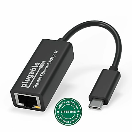 Plugable USB C Ethernet Adapter, Fast and Reliable Gigabit Connection - Compatible with Windows 11, 10, 8.1, 7, Linux, Chrome OS, Dell XPS, HP, Lenovo