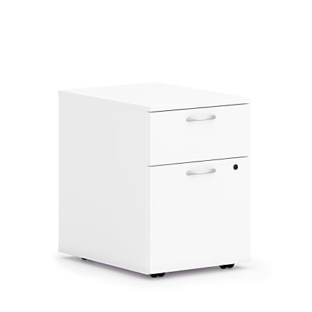 HON Mod HLPLPMBF Pedestal - 15" x 20"20" - 2 x Box, File Drawer(s) - Finish: Simply White