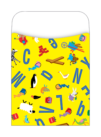 Barker Creek Library Pockets, 3 1/2" x 5 1/8", ABC Animals, Pack Of 30