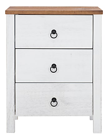 Powell® Home Fashions Bennet Chest, 3 Drawers, White/Rustic Oak
