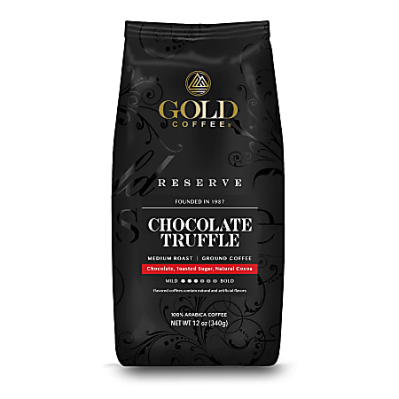 Gold Coffee Company Chocolate Truffle Blend, Ground Bean, 12 Oz, Total Qty 1