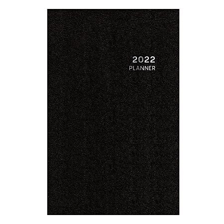 Blue Sky™ Aligned Weekly/Monthly Planner, 3-3/4" x 6", Black, January To December 2022, 123855