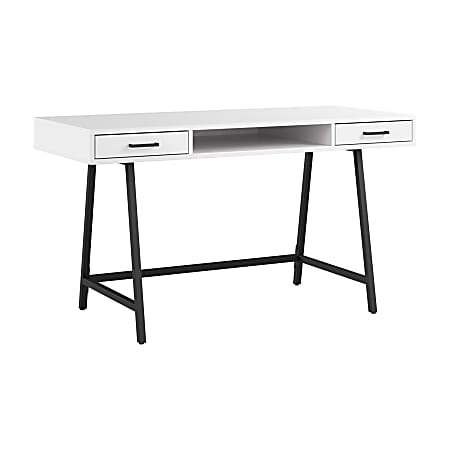 Bush Furniture Steele 54"W Writing Desk, Pure White Oak, Standard Delivery