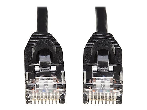 Tripp Lite Cat6a 10G Snagless Molded Slim UTP Network Patch Cable (M/M), Black, 10 ft. - First End: 1 x RJ-45 Male Network - Second End: 1 x RJ-45 Male Network - 10 Gbit/s - Patch Cable - Gold Plated Contact - 28 AWG - Black