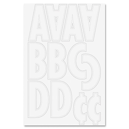 Pacon Reusable Self Adhesive Letters 1 And 2 Classic Font White Pack Of