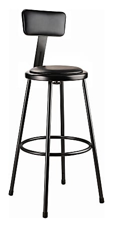 National Public Seating 6418HB Grey Steel Stool With Vinyl