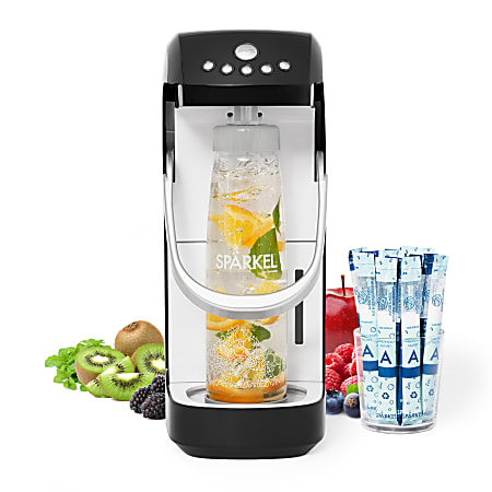 Sparkel Beverage System Home Carbonation Appliance, 16-1/2”H x 13-5/8”W x 7-7/16”D, Black