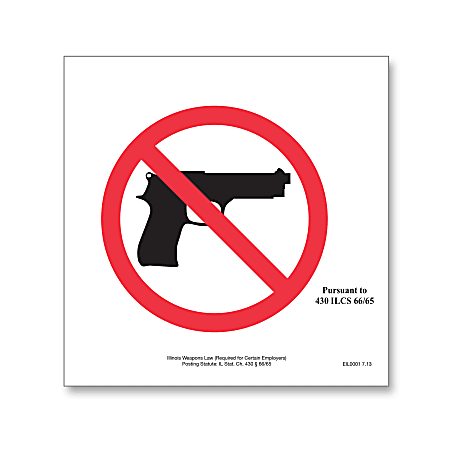 ComplyRight™ State Weapons Law 1-Year Poster Service, English, Illinois, 6" x 5"