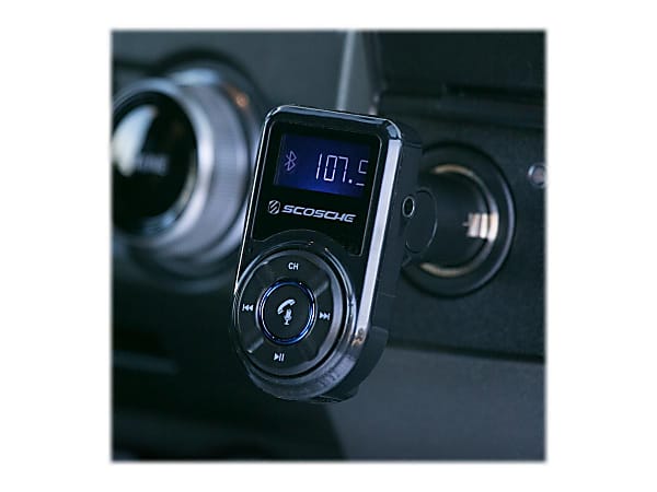 Scosche handsfree car kit with fm transmitter top