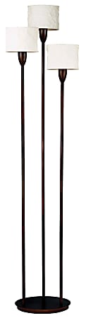 Kenroy Home Crush Torchiere Floor Lamp, 75"H, White Shade/Oil-Rubbed Bronze Base