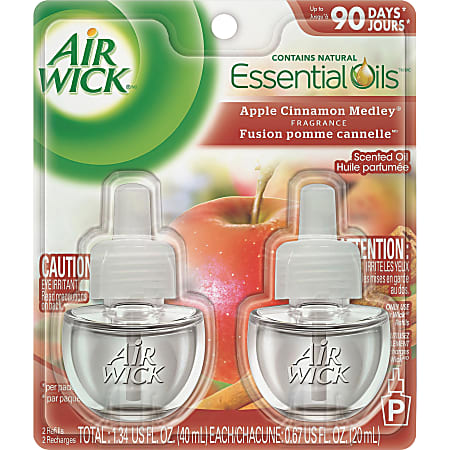Air Wick Apple Scented Oil - Oil - 0.7 fl oz (0 quart) - Apple Cinnamon Medley - 60 Day - 12 / Carton
