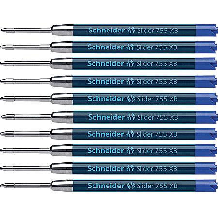 Schneider® Slider Giant Refill Viscoglide Ink, XB, Blue, Pack of 10