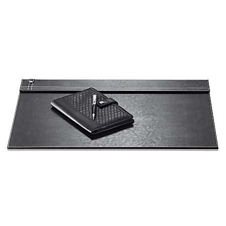 Realspace® Black Leatherette Desk Pad