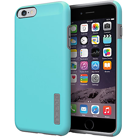 Incipio DualPro Hard Shell Case with Impact Absorbing Core for iPhone® 6 Plus - For Apple® iPhone® Smartphone - Cyan, Charcoal