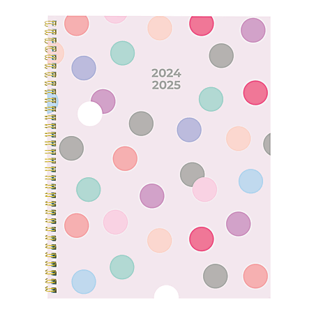 2024-2025 Blueline® 14-Month Monthly Academic Planner, 8-1/2" x 11", 100% Recycled, Polka Dot, July to August, CA714PH.03