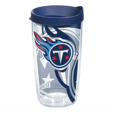 Tervis NFL Tumbler With Lid, 16 Oz, Tennessee Titans, Clear