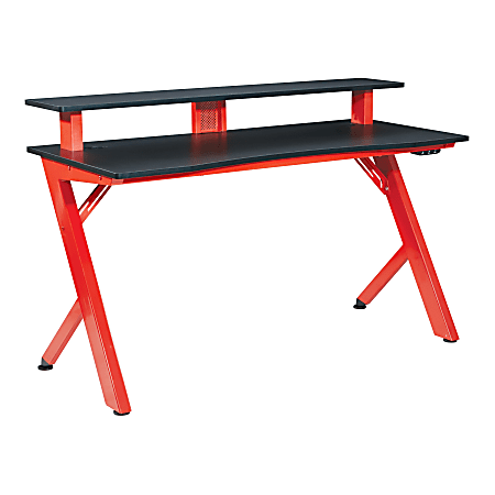 Office Star Area51 Battlestation 54 W Gaming Computer Desk Red