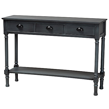 Baxton Studio French Provincial 3-Drawer Entryway Console Table, 31-15/16"H x 45-5/16"W x 13"D, Gray
