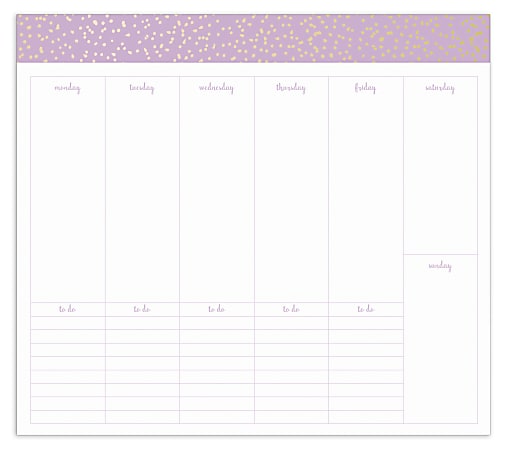 56 Tare Off Sheets. Office Depot Weekly Planner Mouse Pad 