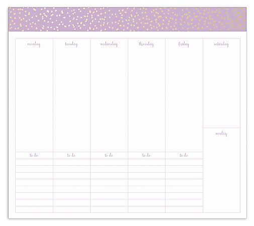 Office Depot® Brand Weekly Mouse Pad Desk Calendar, 9" x 8", Simple Dots, Undated