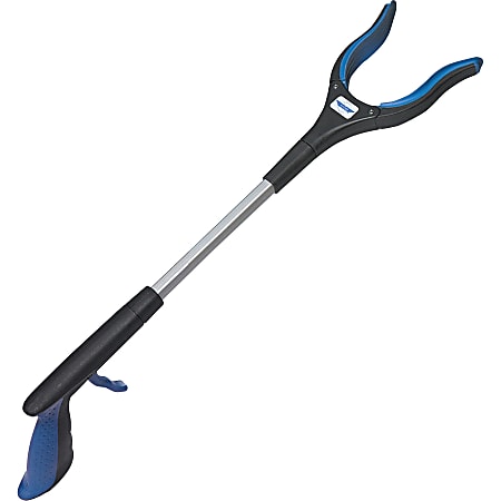 Ettore Grip 'n Grab Multipurpose Pickup Tool - 16" Reach - Articulating Head, Rust Proof, Comfortable Handle, Lightweight - Rubber, Aluminum, Plastic - Blue - 1 Each