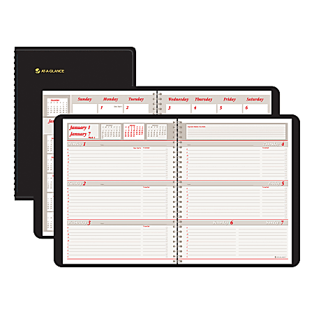 AT-A-GLANCE® Executive® 30% Recycled Weekly/Monthly Planner, 6 7/8" x 8 3/4", Black, January-December 2013