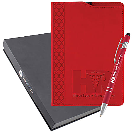 Custom Deboss Montabella Journal Ultima Softex Pen Set - Office Depot