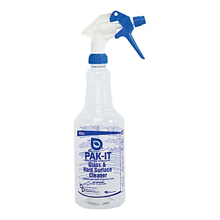 Big 3 Packaging PAK-IT Spray Bottle, Glass/Hard Surface Cleaner, 32 Oz Bottle