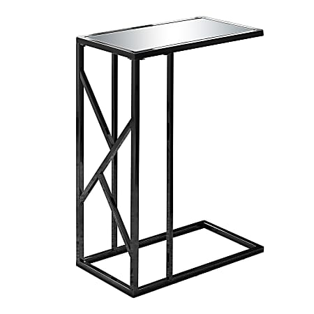Monarch Specialties Mirror Accent Table, Rectangular, Black