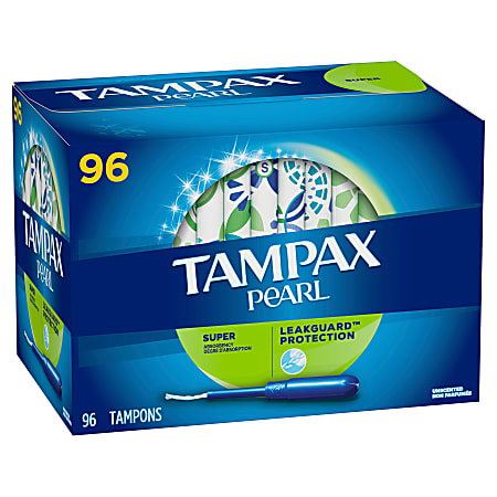Tampax Pearl Unscented Super Tampons Box Of 96 Tampons Office Depot