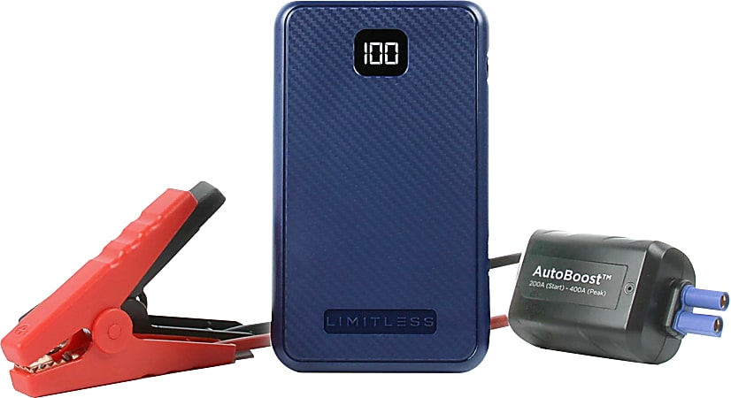 Limitless Innovations AutoBoost Portable Jump Starter/Power Bank/Flashlight, Midnight Navy, LIM-ABST-031