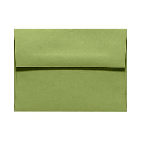 LUX Invitation Envelopes, #4 Bar (A1), Gummed Seal, Avocado Green, Pack Of 50