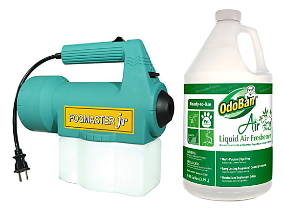 OdoBan Fogmaster Jr. Electric Handheld Fogger & Liquid Air Freshener, Spring Fresh Scent, 128 Oz Bottle