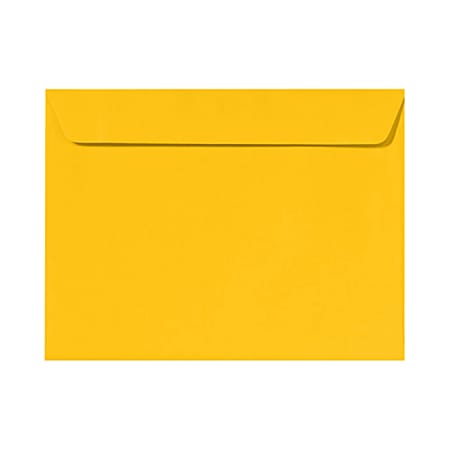 LUX Booklet 9" x 12" Envelopes, Gummed Seal, Sunflower Yellow, Pack Of 500